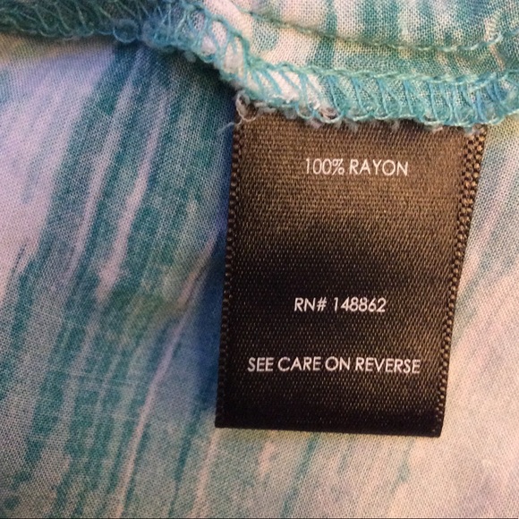 Torrid 3/4 sleeve long blouse turquoise/white - Picture 8 of 9